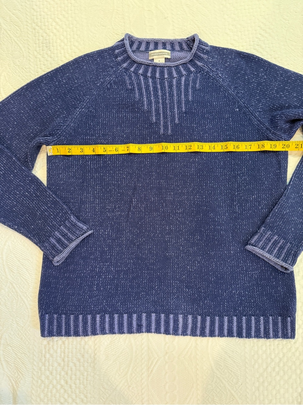 Investments Blue Sweater Women’s Medium M 100% Cotton - Picture 4 of 6